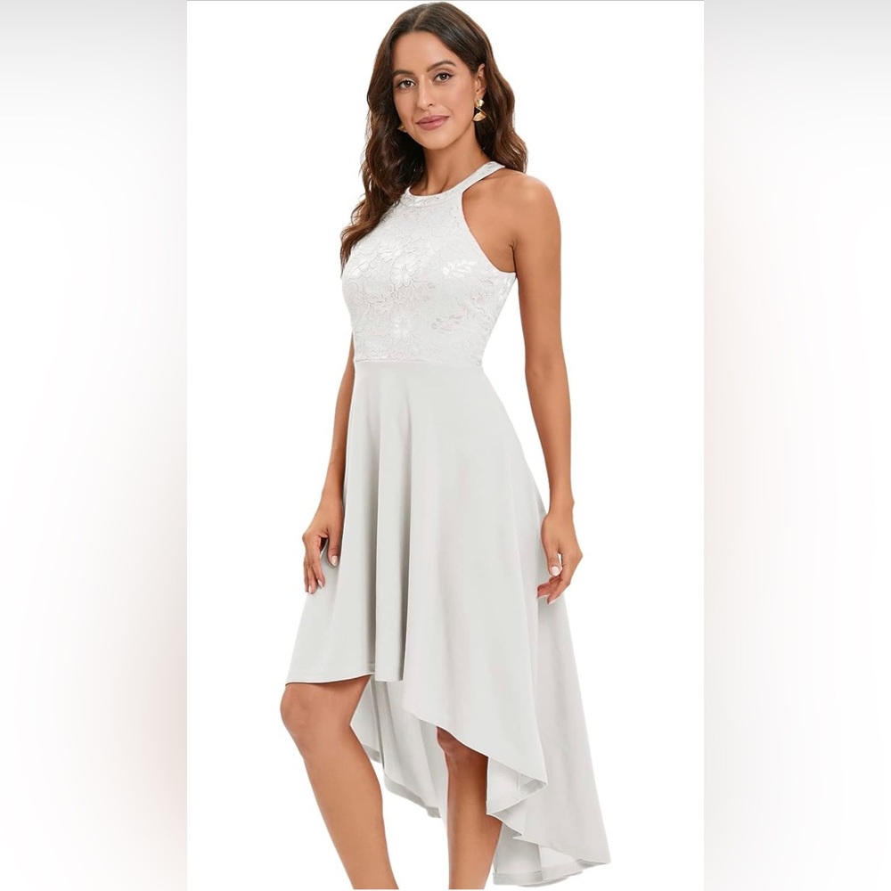 Bbonlinedress Women High Low Halter Cocktail Party Bridesmaid Dress A-line - Picture 2 of 7